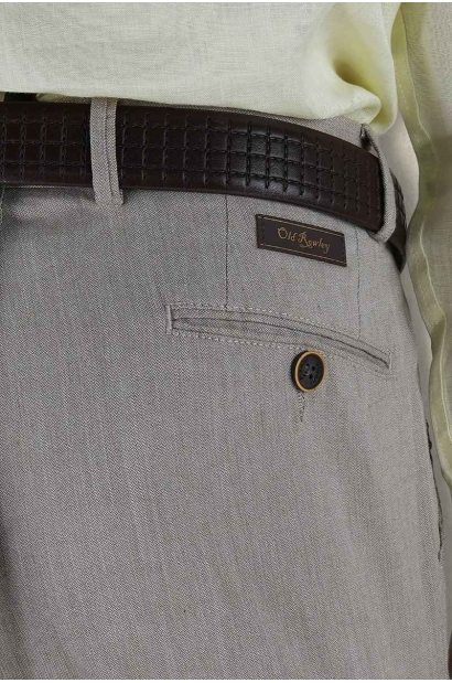 Pantalón de Vestir Gris para Hombre Old Rowley - vista material cerca