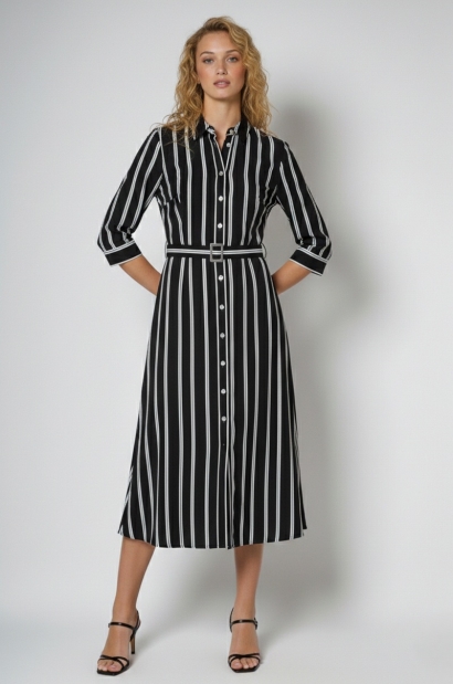 Vestido Midi de Lino Fino y...