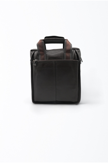 bandolera de piel marrón oscuro  Old Rowley - vista trasera