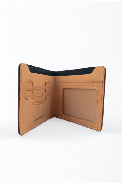 Billetera de piel azul Old Rowley - vista interior