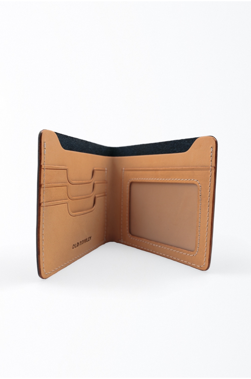 Billetera de piel azul Old Rowley - vista interior
