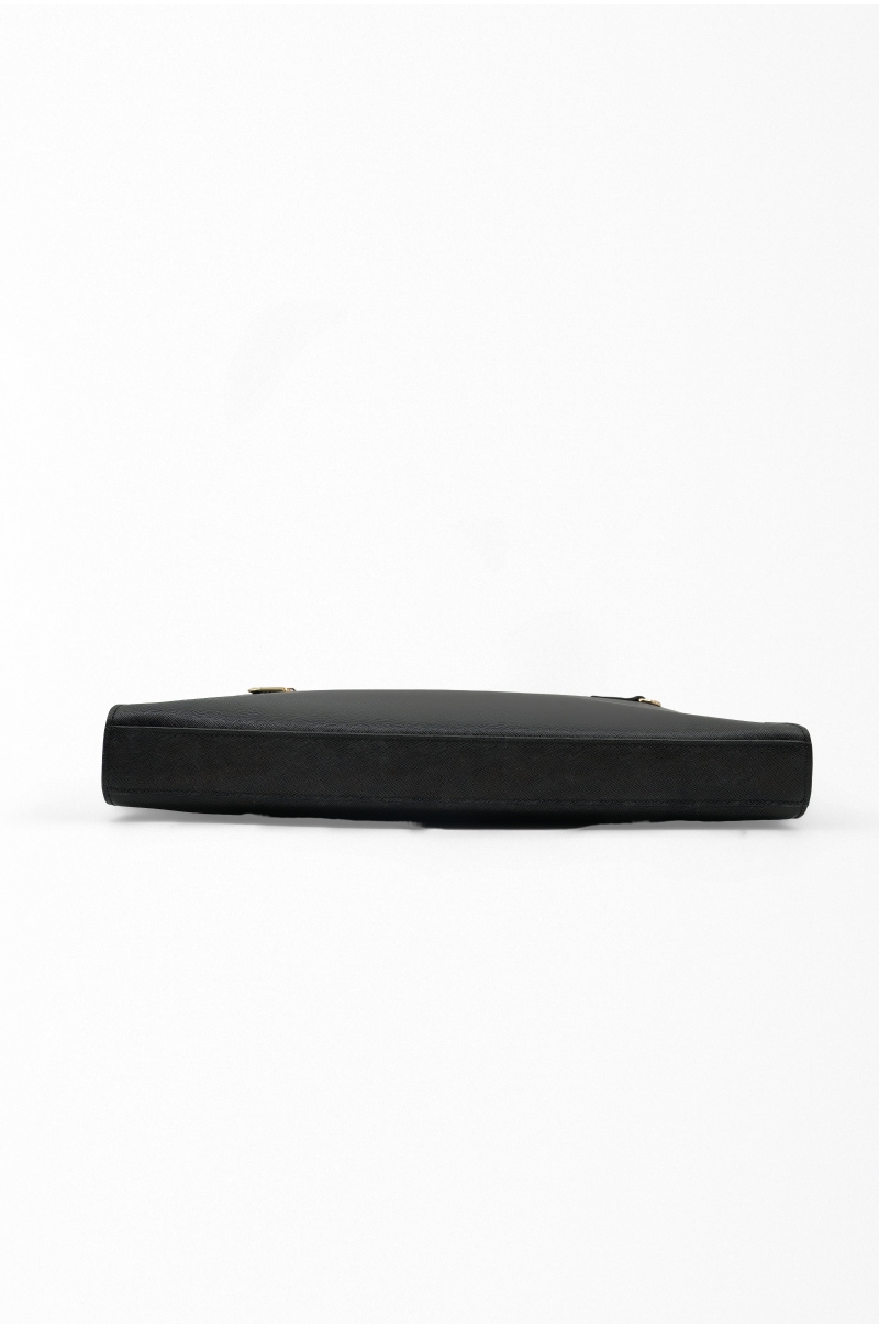 Portadocumentos de piel negra con cremallera para hombre Old Rowley - vista base