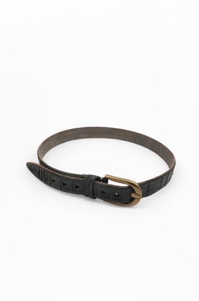 Cinturón de piel negro con...