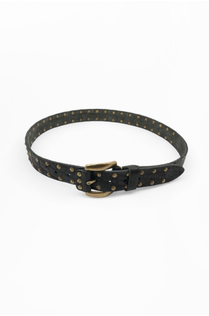 Cinturón de piel negro con...