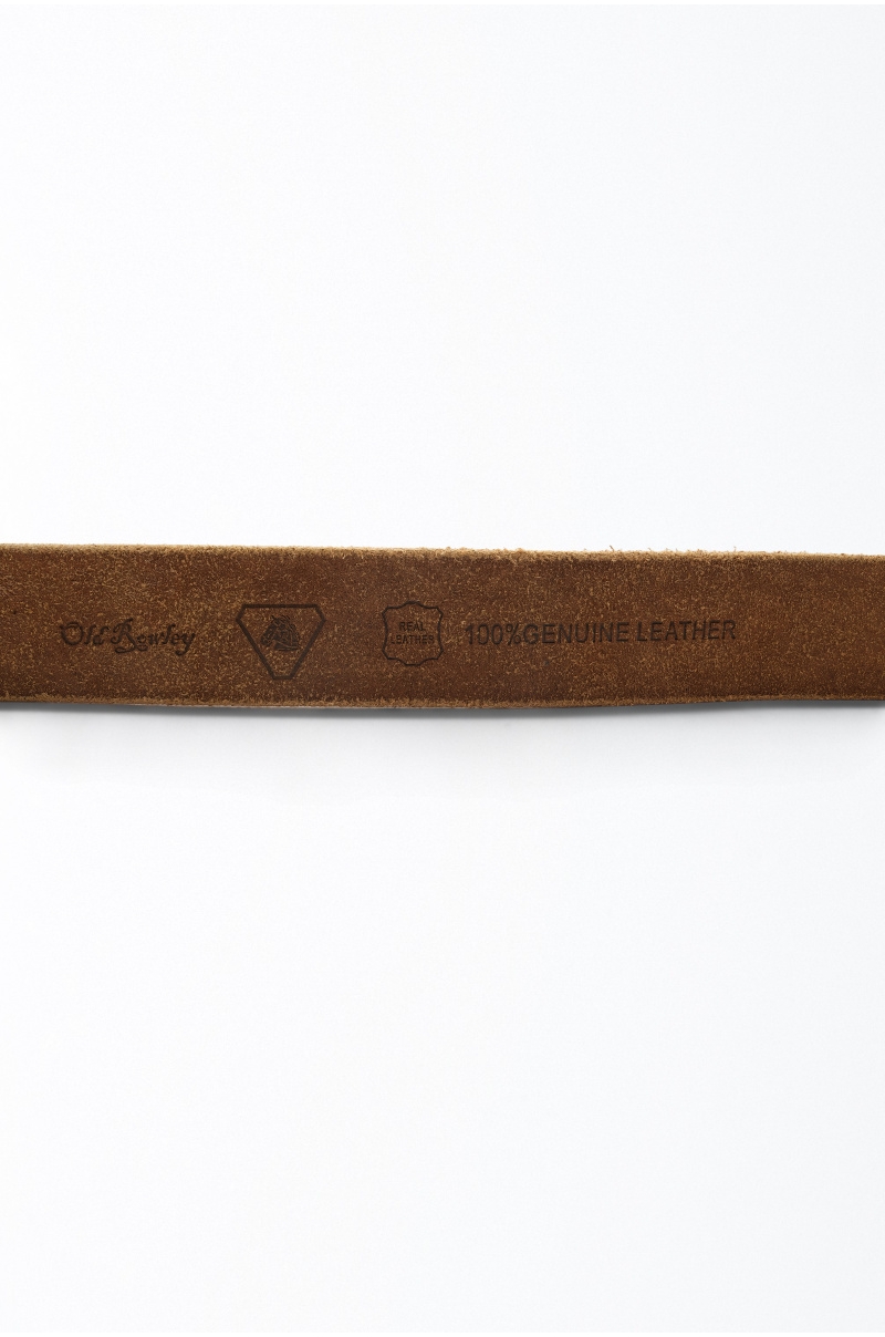 Cinturón piel envejecida con hebilla metálica Old Rowley - vista cerca