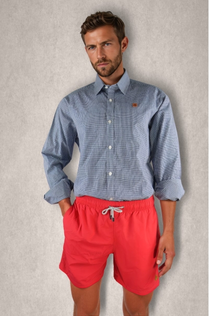 Bañador Hombre Rojo Liso con Cordón Ajustable Old Rowley - vista frontal