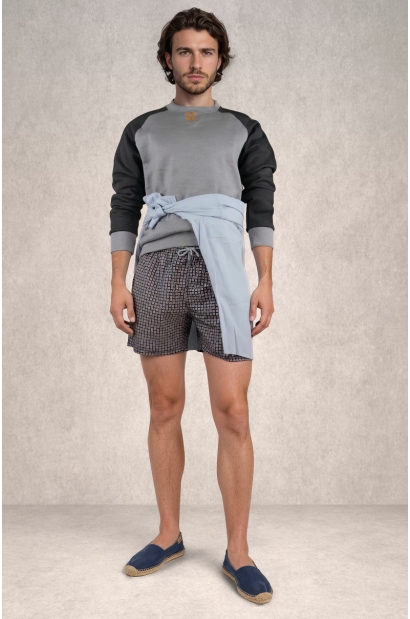 Bañador microestampado geométrico estilo mosaico Old Rowley  - vista frontal completa