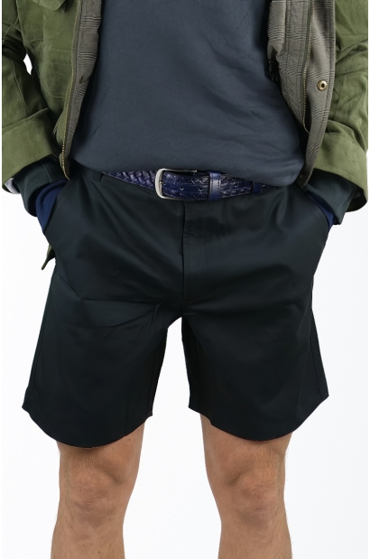 Herren Chino Shorts schwarz 100 Prozent Baumwolle eleganter Stil Vorderansicht