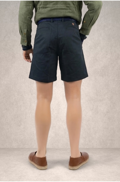 Bermuda chino hombre negra 100% algodon estilo elegante Old Rowley - vista trasera