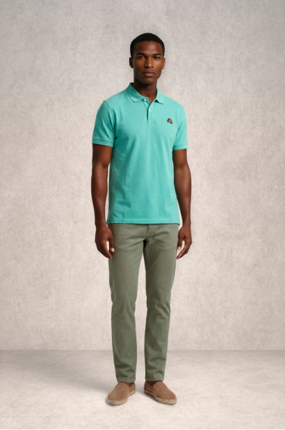 Polo doble piqué de algodón