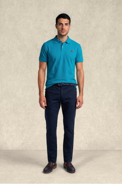Polo doble piqué de algodón