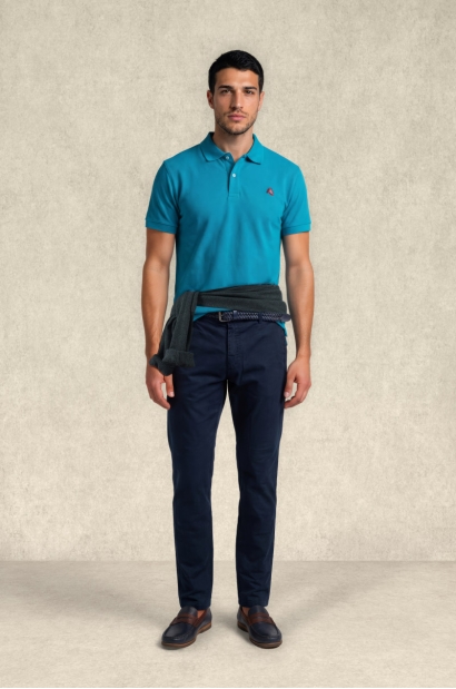Polo doble piqué de algodón