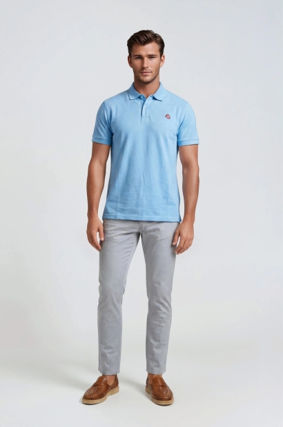 Polo doble piqué de algodón