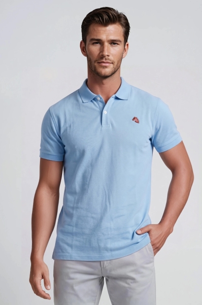 Polo doble piqué de algodón