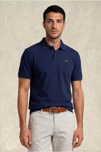 Polo azul marino – vista frontal completa
