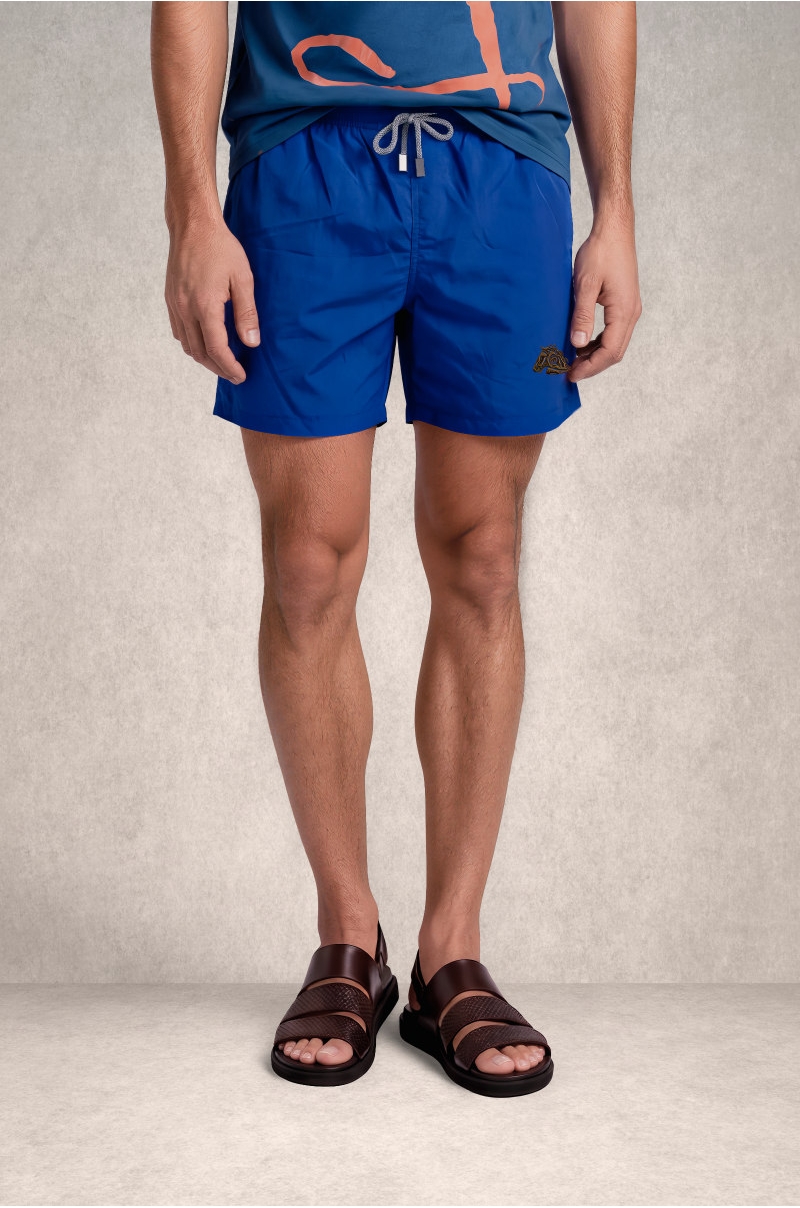 Bañador hombre azul intenso liso Old Rowley - vista frontal