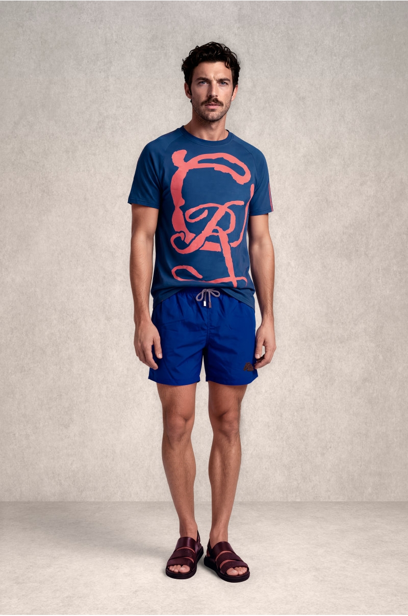 Bañador hombre azul intenso liso Old Rowley - vista frontal completa