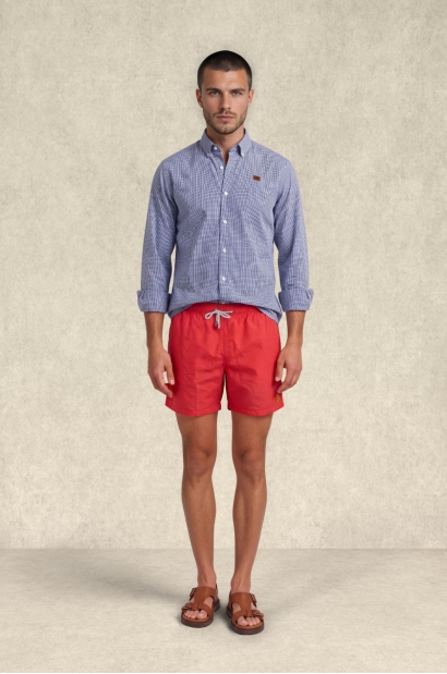 Bañador Hombre Rojo Liso con Cordón Ajustable Old Rowley - vista completa