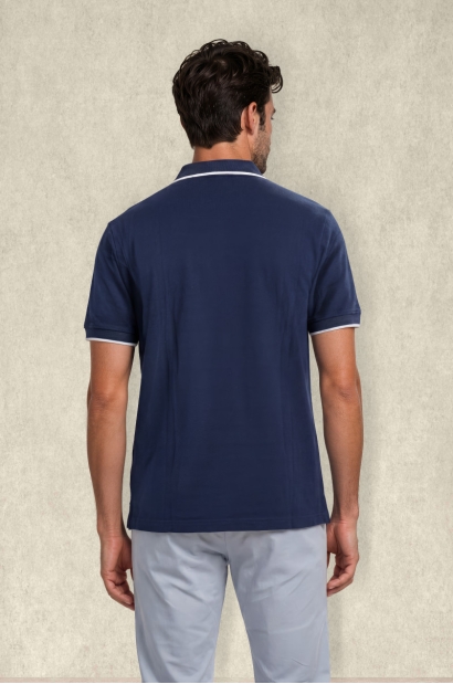 Polo doble franja vertical classic fit - vista atrás