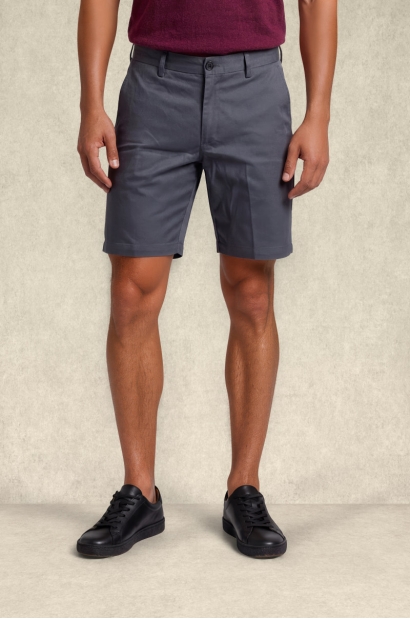 Bermuda hombre gris oscuro algodón estilo elegante Old rowley - vista frontal completa