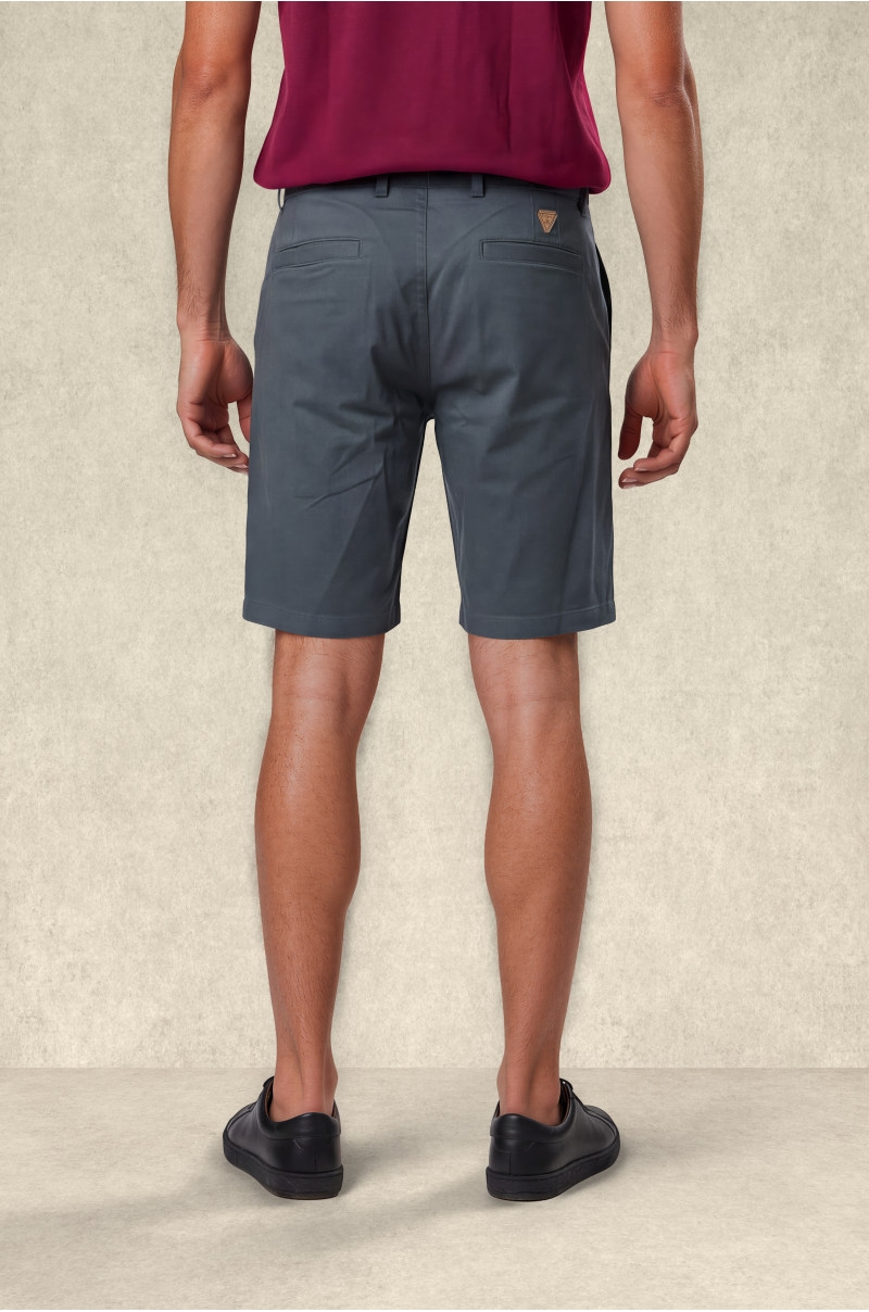 Bermuda hombre gris oscuro algodón estilo elegante Old rowley - vista trasera