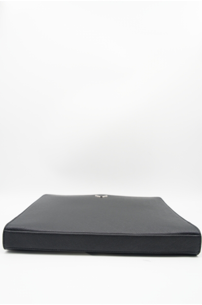 Portadocumentos de piel negra con cremallera para hombre Old Rowley - vista base