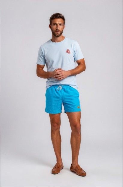 Bañador hombre azul claro liso Old Rowley -  vista frontal completo