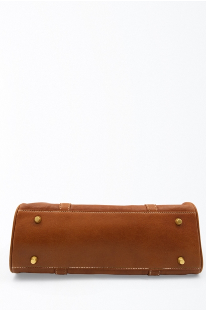 Bolso de Mano de Piel Marrón con Bandolera Old Rowley - vista base