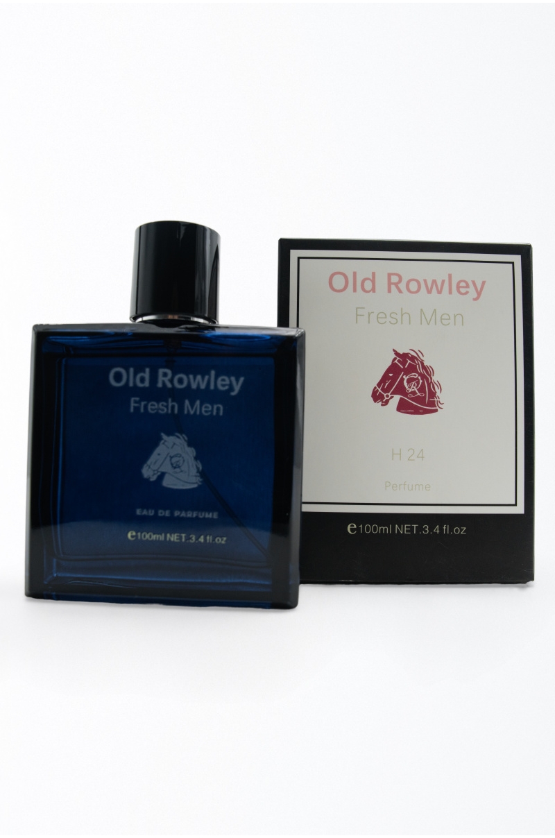 Eau de Parfum masculino de 100 ml Old Rowley - vista frontal con caja