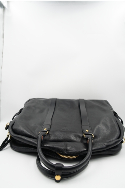 Bolso de Viaje Weekender de Piel Negra Old Rowley - vista en plano