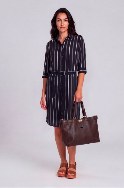 Vestido Midi de Lino Fino y...