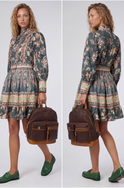 Vestido Corto Estampado...