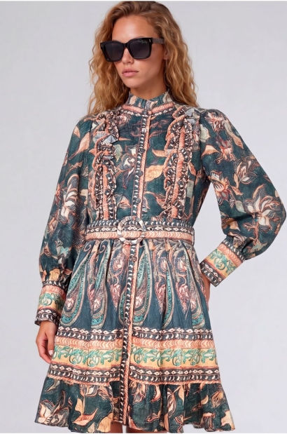 Vestido Corto Estampado...