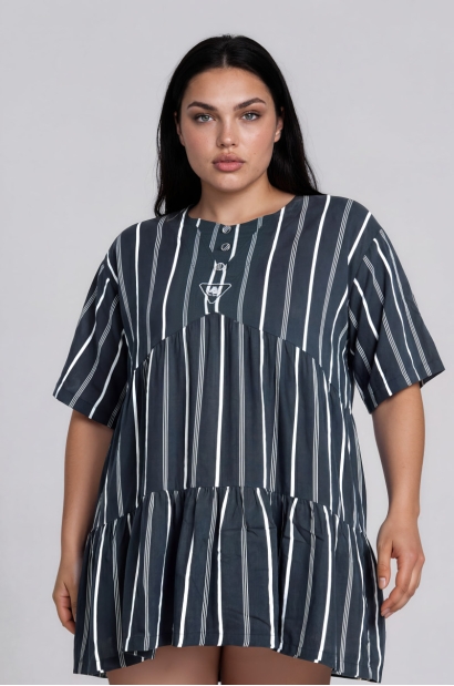 Vestido de Lino a Rayas...