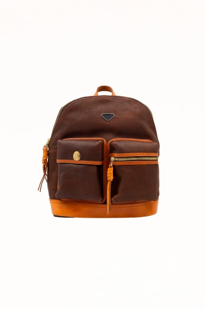 Mochila de Piel Marrón con...