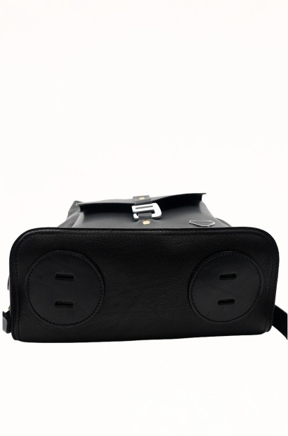 Mochila de Piel Negra Heritage para Hombre Old Rowley - vista base