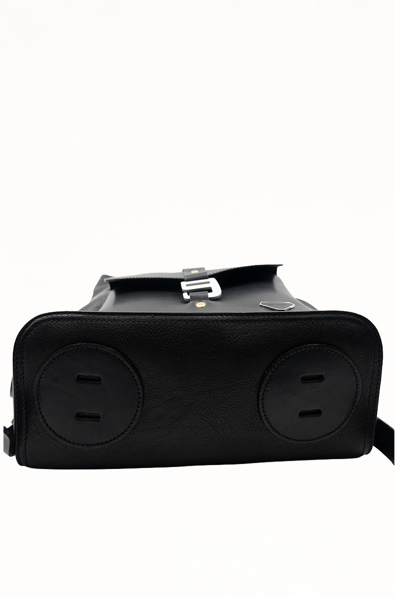 Mochila de Piel Negra Heritage para Hombre Old Rowley - vista base