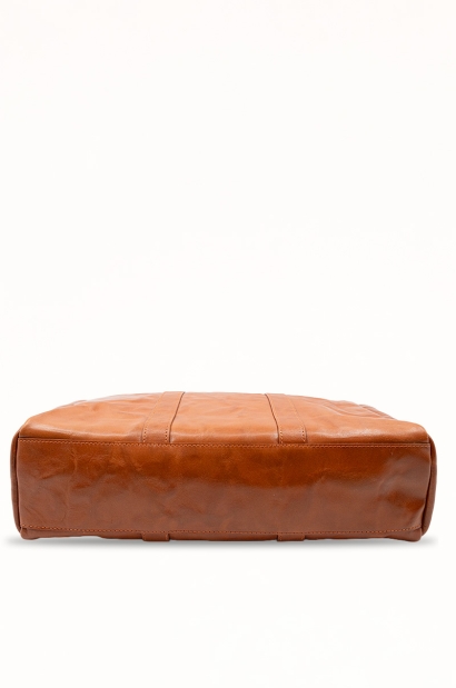 Bolsa de viaje de piel marrón Old Rowley con bandolera - vista base