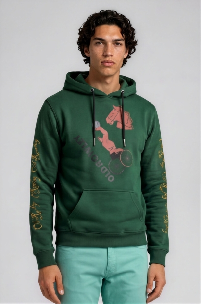 sudadera con capucha verde...