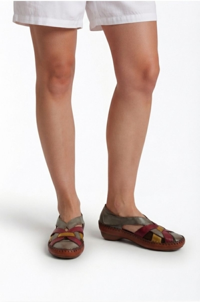 Sandalias Mujer Piel Tricolor RVA Old Rowley - vista lateral