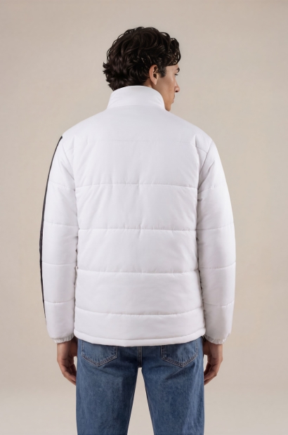 Chaqueta acolchada blanca de hombre Old Rowley, vista trasera