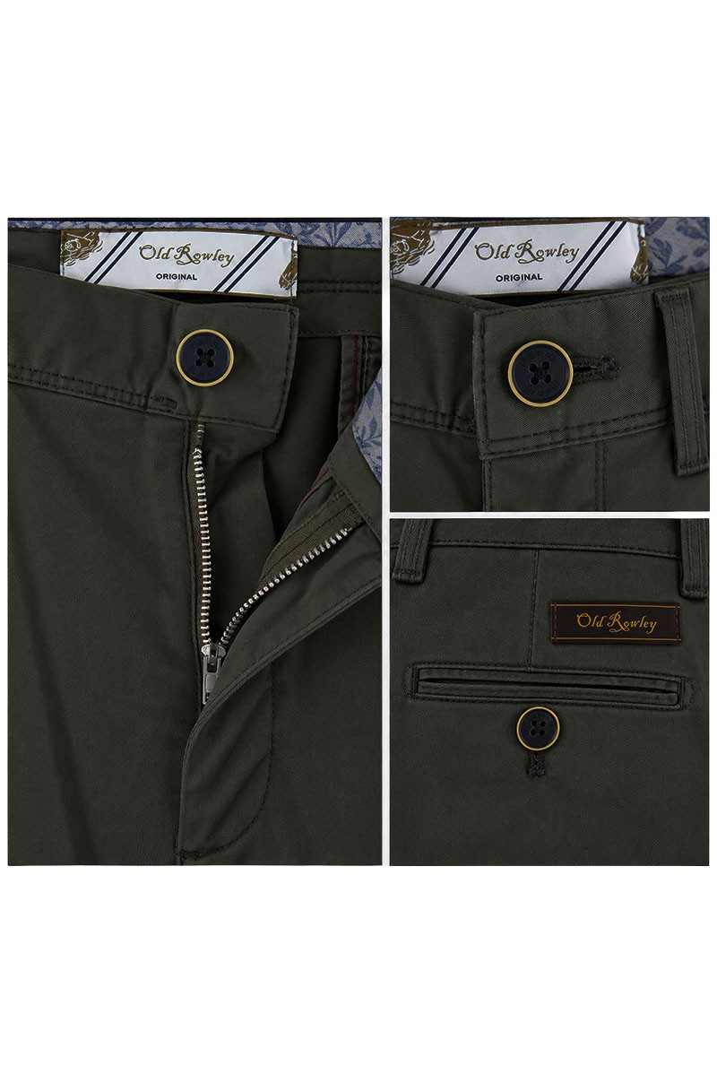 Pantalón chino verde regular fit para hombre - vista detalle
