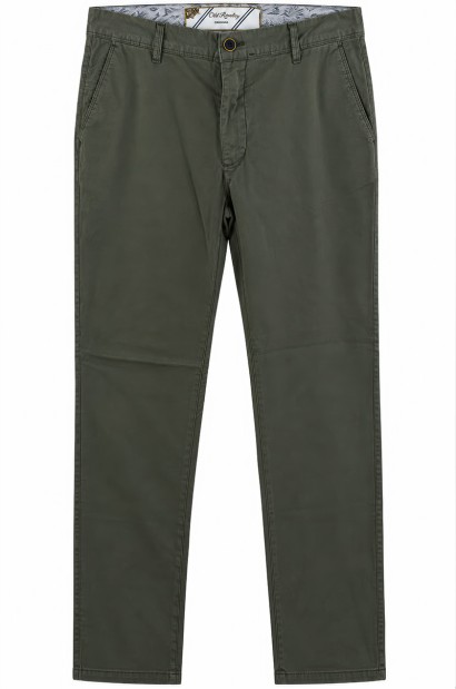 Pantalón chino verde regular fit para hombre - vista frontal solo pantalón