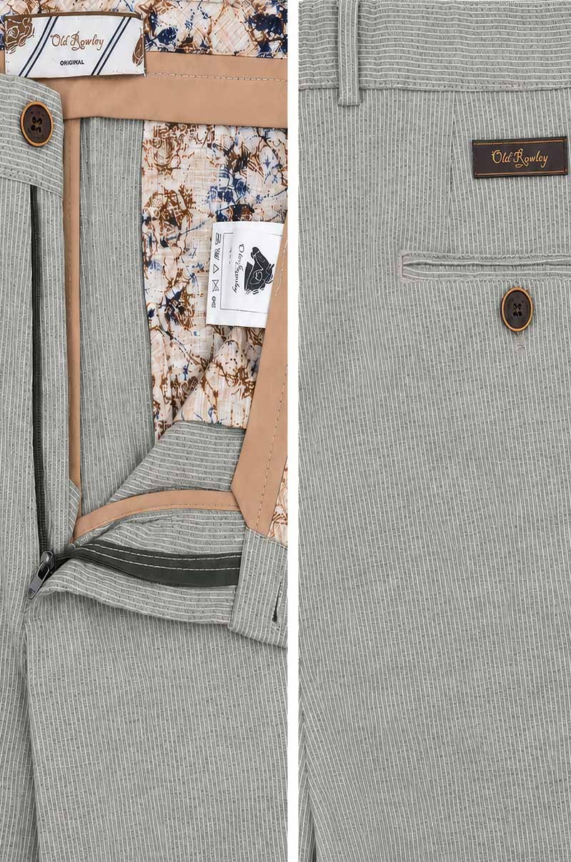 Pantalón de hombre rayas regular fit Old Rowley - vista detalle