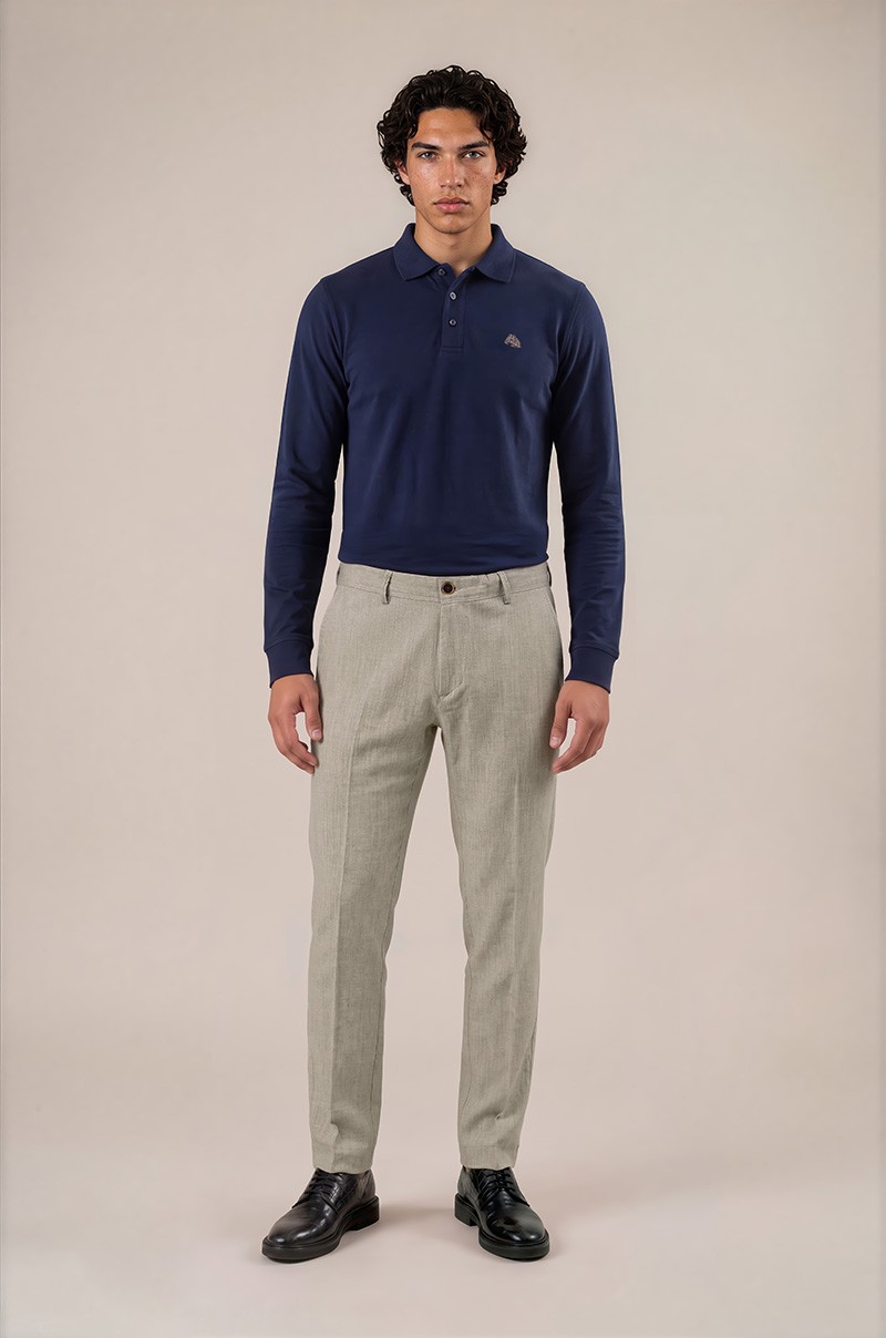 Pantalón de Vestir Marrón para Hombre Old Rowley - vista frontal completa