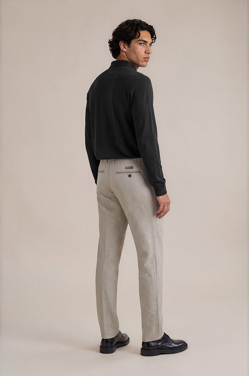 Pantalón de Vestir Marrón para Hombre Old Rowley - vista lateral