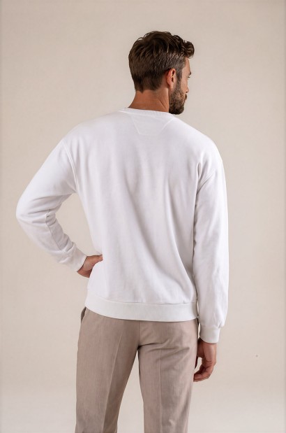 Sudadera Blanca Clásica Old Rowley - vista trasera