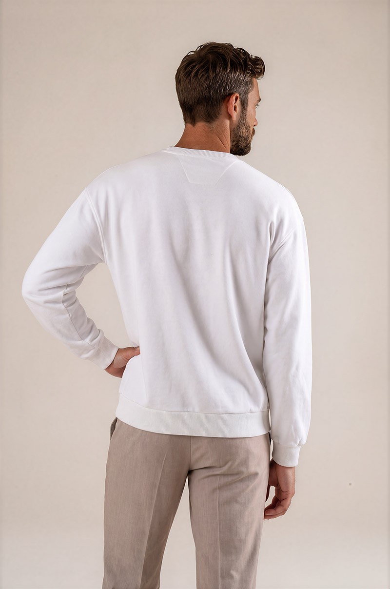 Sudadera Blanca Clásica Old Rowley - vista trasera