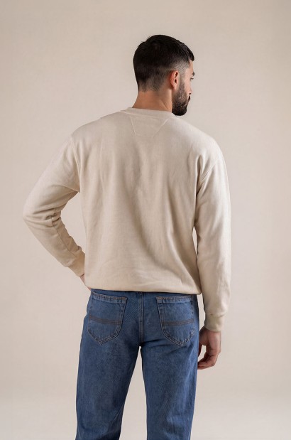 Sudadera Beige de Cuello Medio Alto Old Rowley