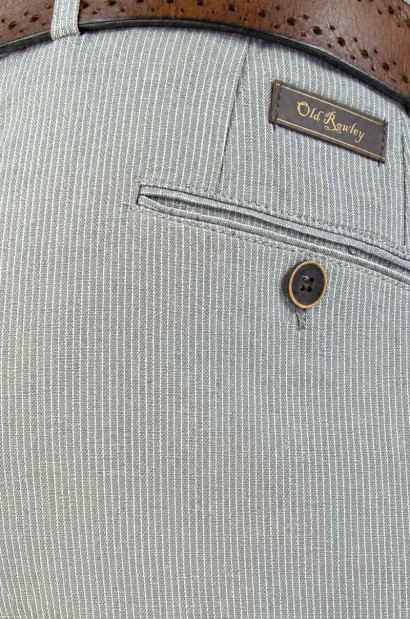 Pantalón de hombre rayas regular fit Old Rowley - vista trasera detalle